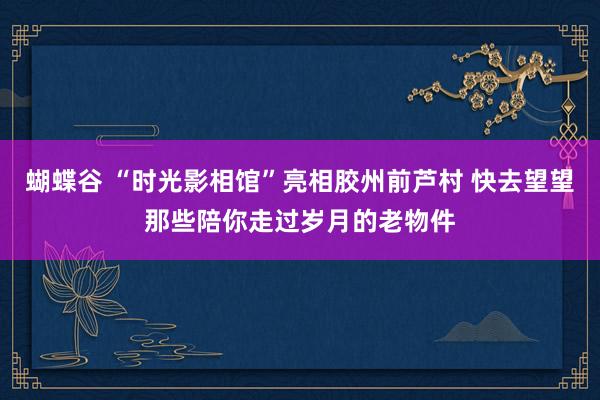 蝴蝶谷 “时光影相馆”亮相胶州前芦村 快去望望那些陪你走过岁月的老物件