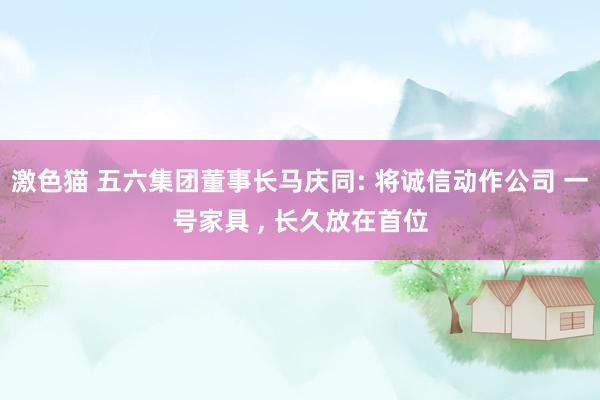 激色猫 五六集团董事长马庆同: 将诚信动作公司 一号家具 , 长久放在首位