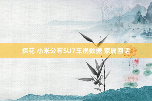 探花 小米公布SU7车祸数据 家属回话