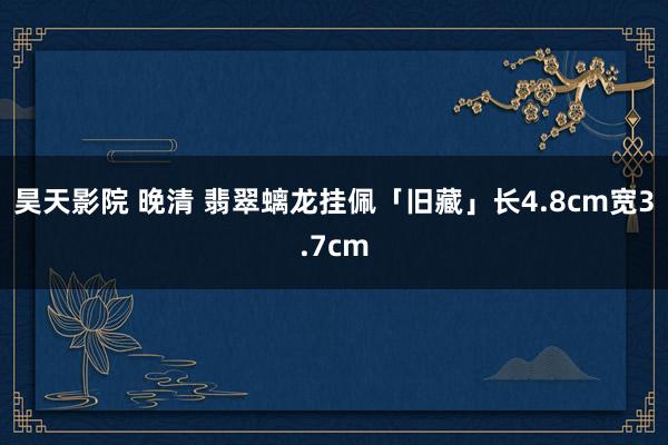昊天影院 晚清 翡翠螭龙挂佩「旧藏」长4.8cm宽3.7cm