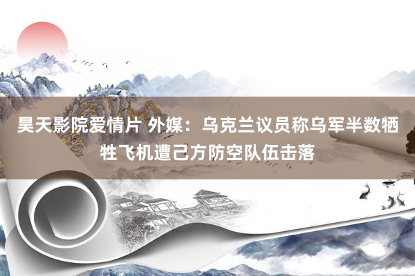 昊天影院爱情片 外媒：乌克兰议员称乌军半数牺牲飞机遭己方防空队伍击落