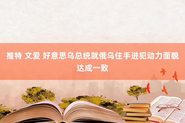 推特 文爱 好意思乌总统就俄乌住手进犯动力面貌达成一致