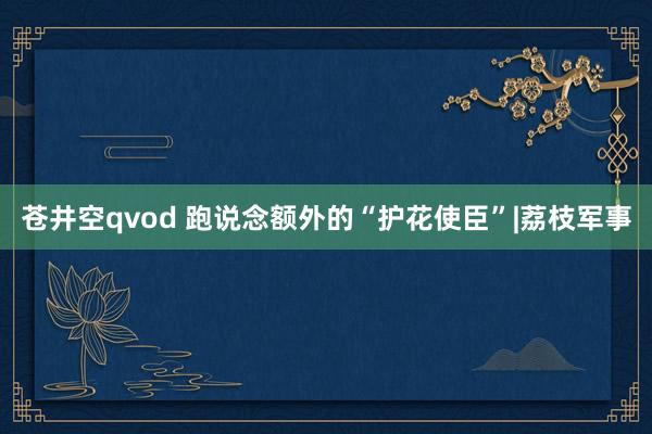 苍井空qvod 跑说念额外的“护花使臣”|荔枝军事