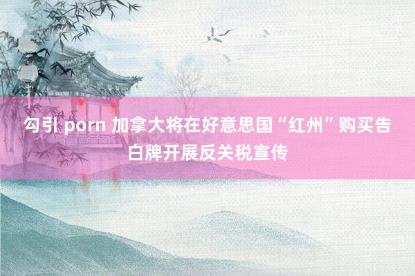 勾引 porn 加拿大将在好意思国“红州”购买告白牌开展反关税宣传