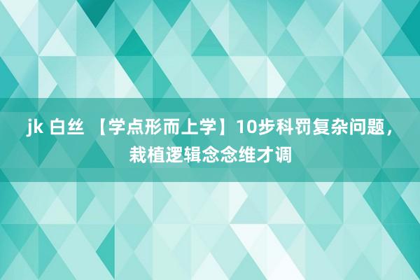 jk 白丝 【学点形而上学】10步科罚复杂问题，栽植逻辑念念维才调