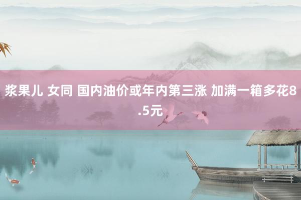 浆果儿 女同 国内油价或年内第三涨 加满一箱多花8.5元