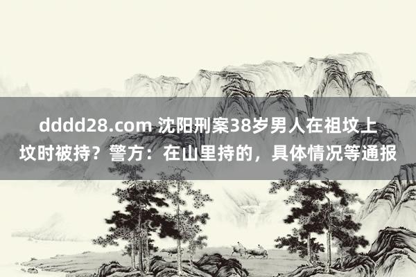 dddd28.com 沈阳刑案38岁男人在祖坟上坟时被持？警方：在山里持的，具体情况等通报